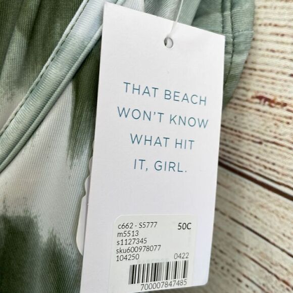 NEW WITH TAGS SWIM BY CACIQUE TAKINI TOP‎ IN GREEN - Picture 4 of 7